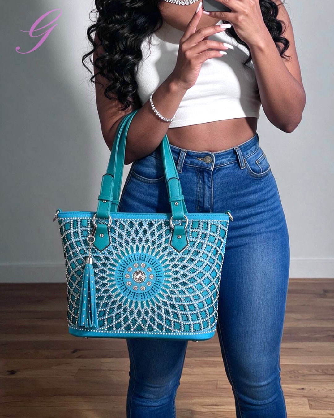 Riveria Rhinestone Bling Bag