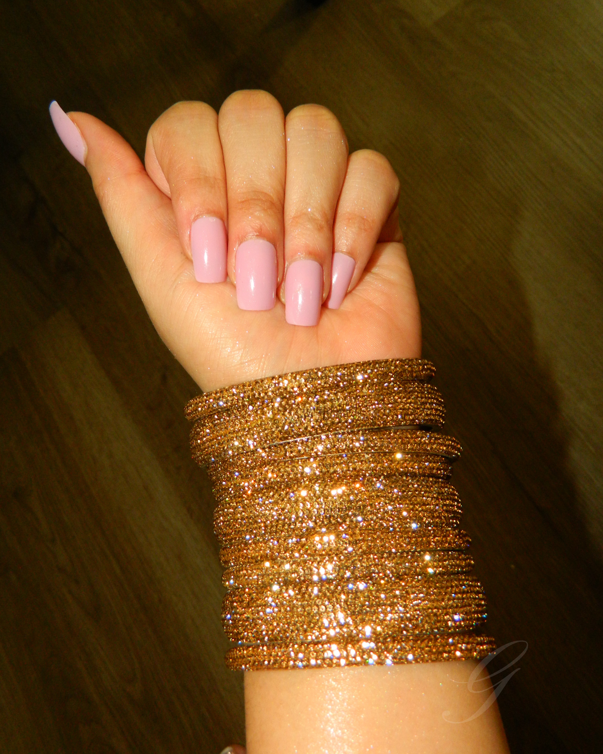 Gold Crystal Bangles