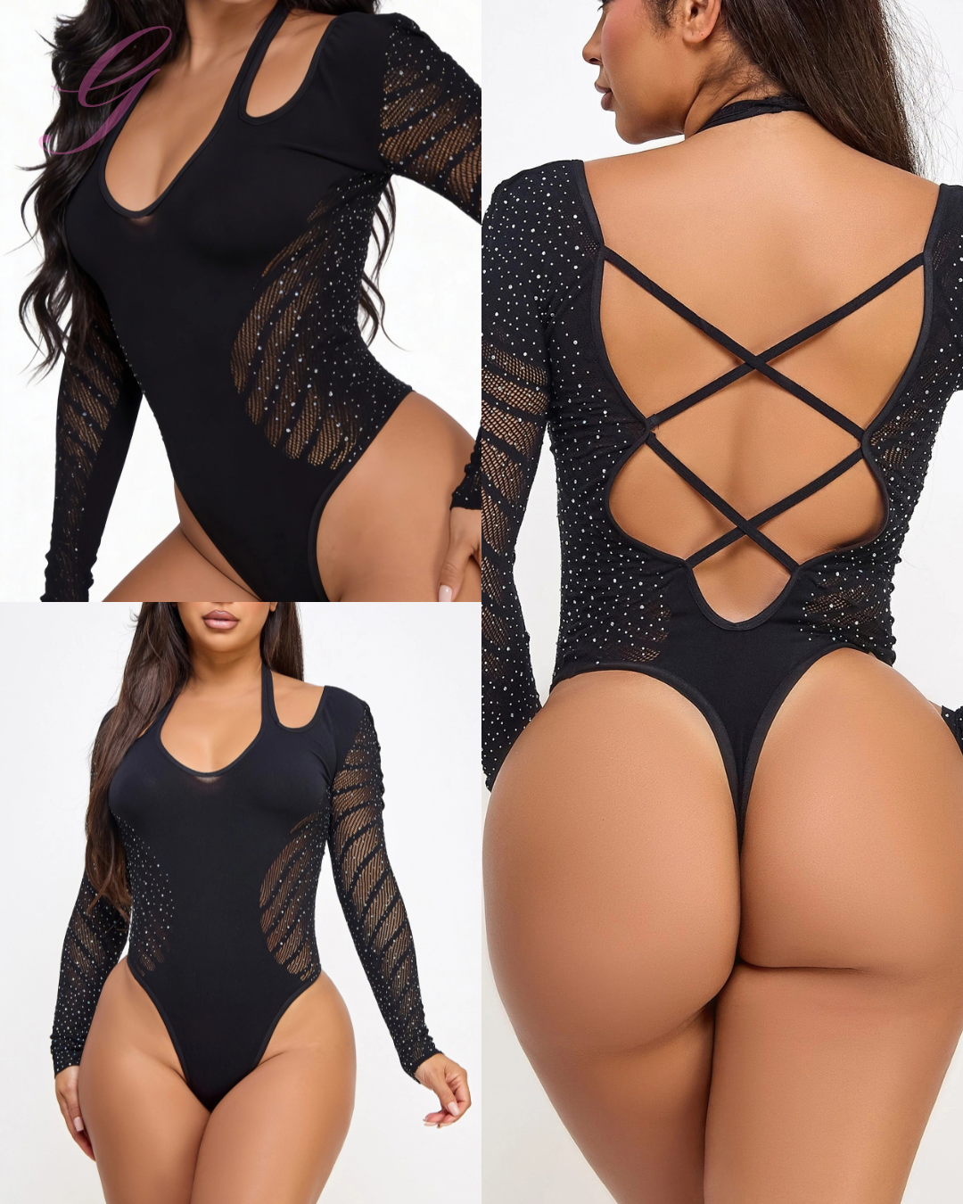 Starlight Mesh Cutout Bodysuit