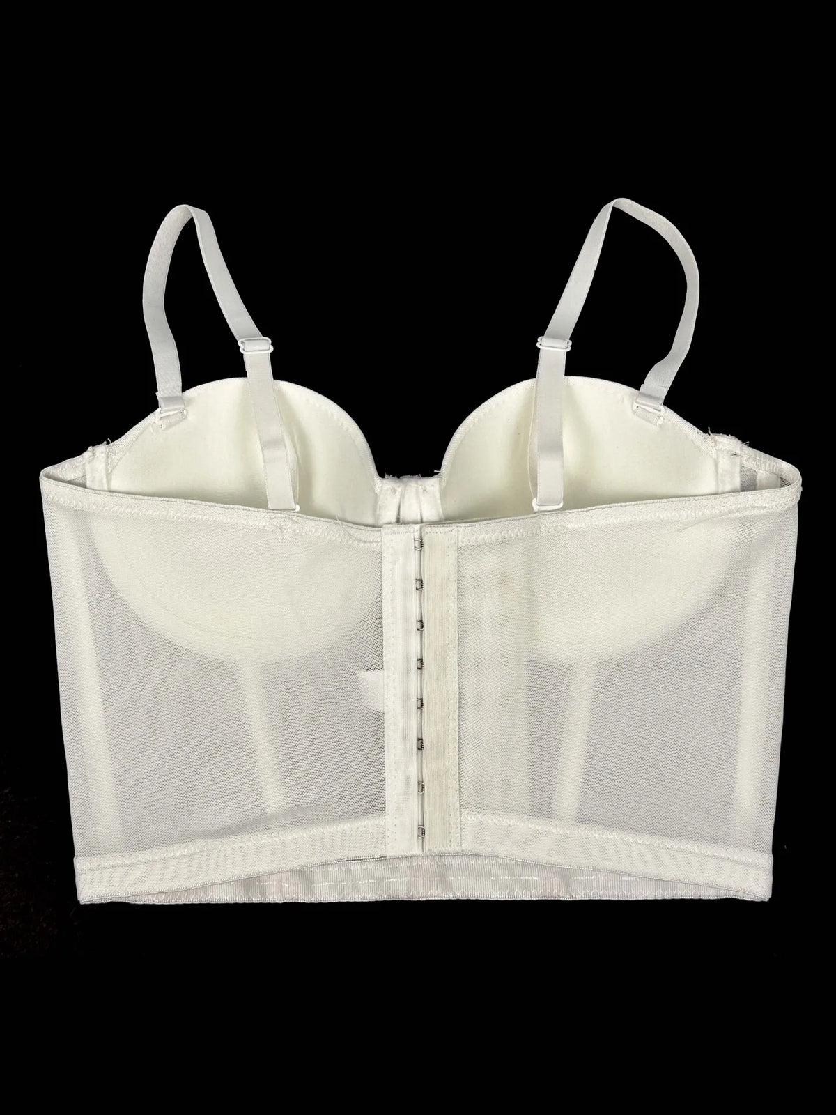 Mesh Bustier Corset Crop Top Diamond Embroidery Tassel Evening Party Bralette