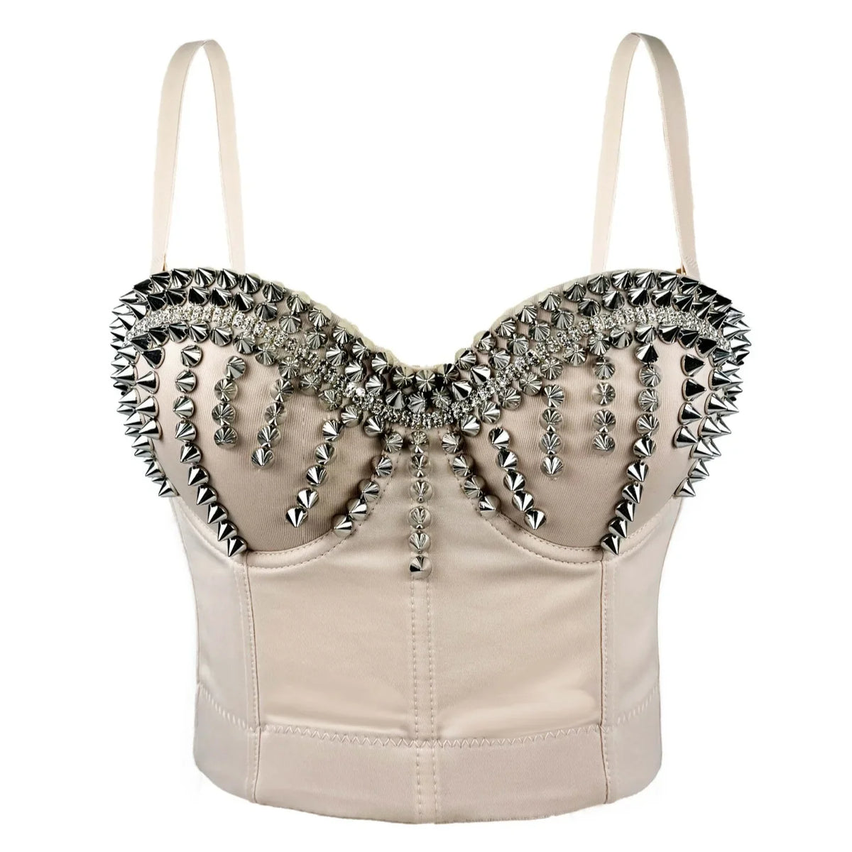 Sparkly Diamond Rhinestone Corset Top Showgirl Stage Performance Push-Up Bustier