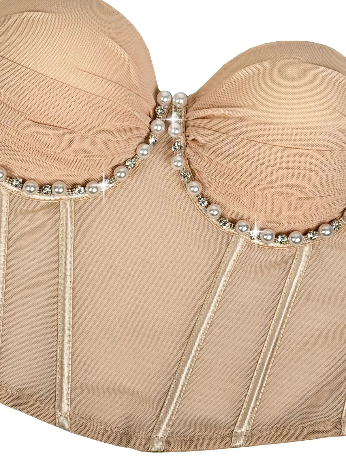 G&T The Royal Pearl Trim Corset Top