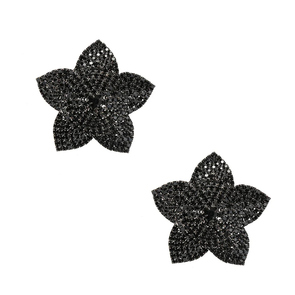 Sparkly Rhinestone Star Reusable Nipple Pasties Self-Adhesive Breast Covers
