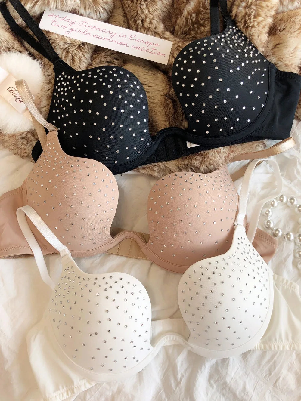 The Stardust Spotlight Plunge Bra – Luxe Rhinestone Showgirl Push-Up