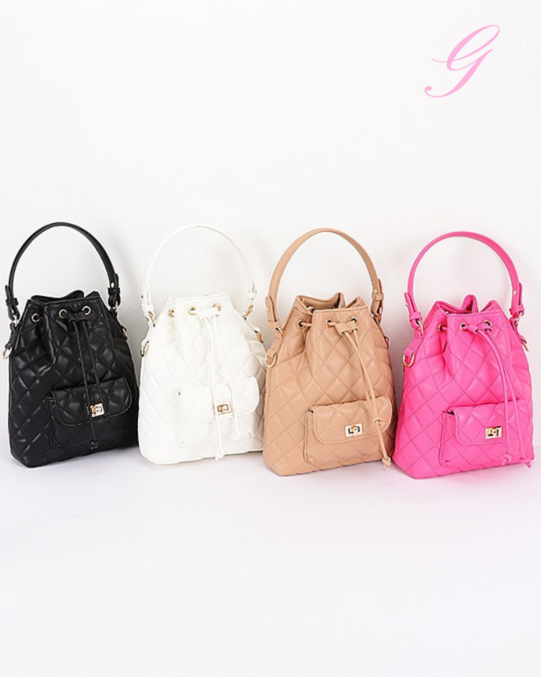 The Madison Diamond-Quilted Bucket Bag