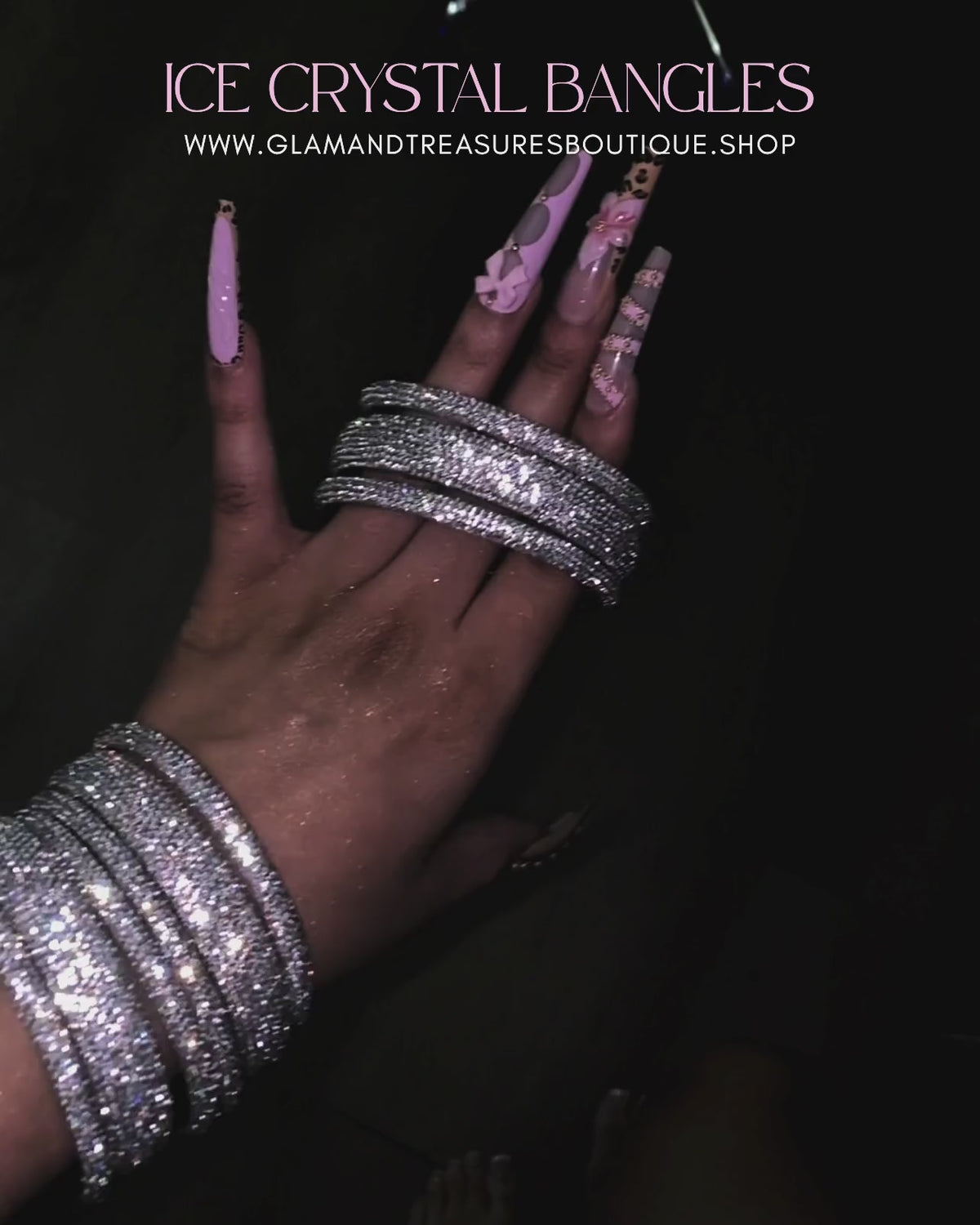 Iced Out Crystal Bangle Stack (3-Pack)